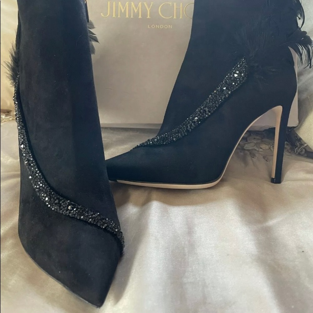 Jimmy Choo feathery authentic boots